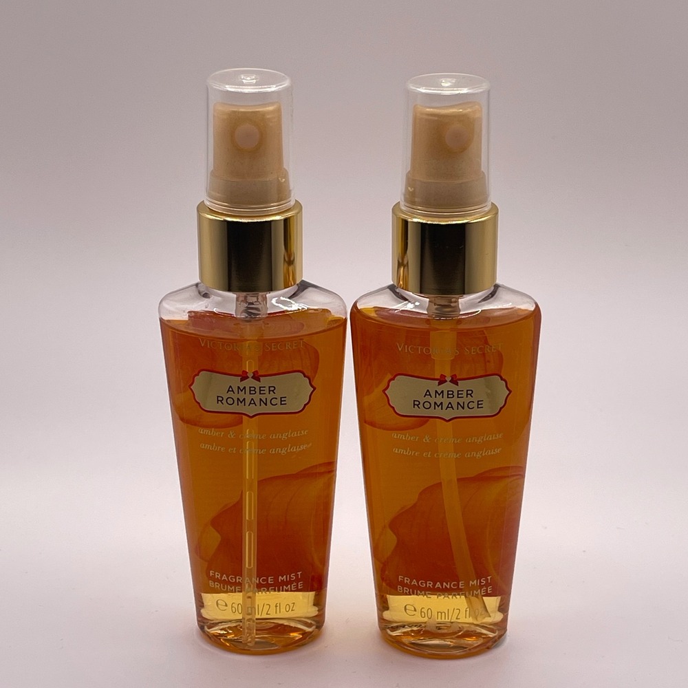 Victoria's Secret Amber Romance Fragrance Mist 2oz Travel Spray Set of 2